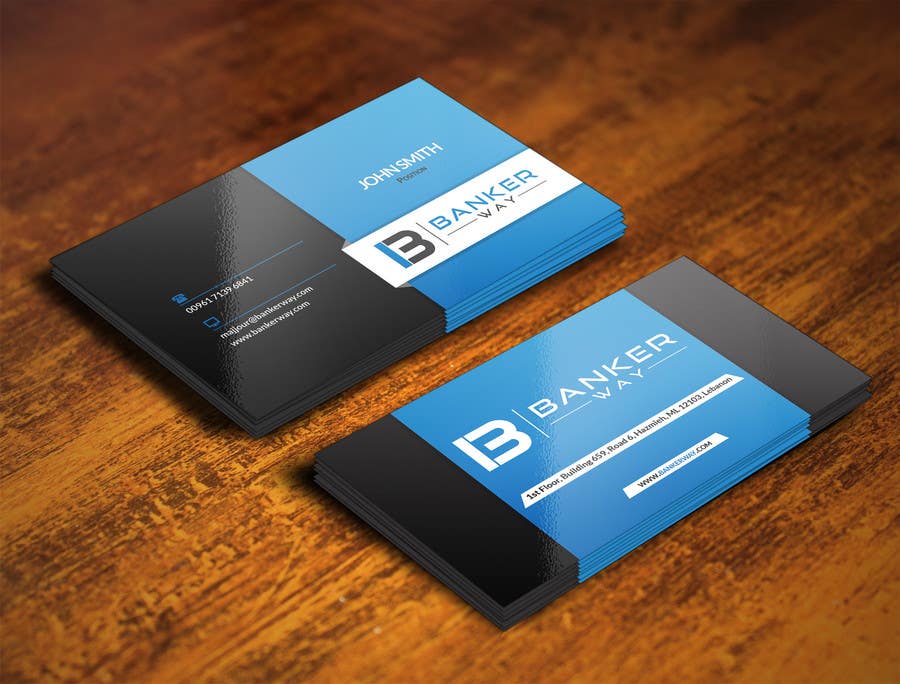 ผลงานการประกวด #19 สำหรับ                                                 Design some Business Cards for Banker Way
                                            