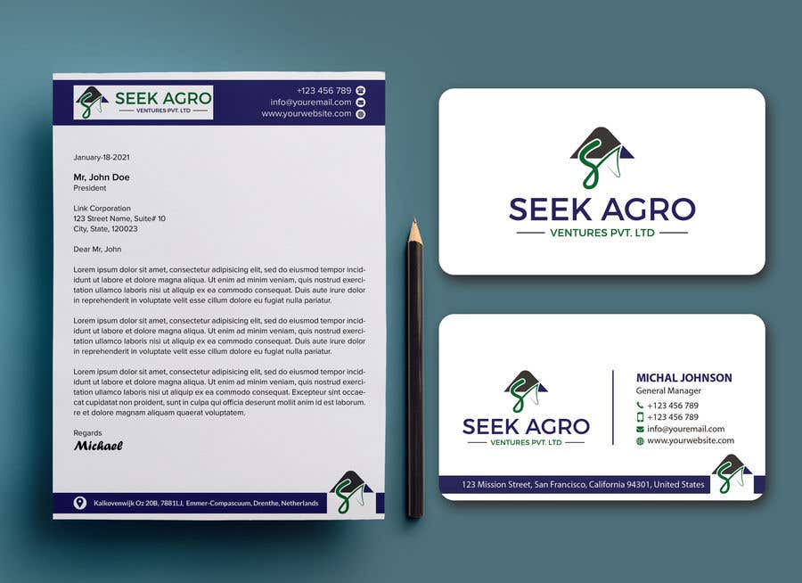 Proposta in Concorso #20 per                                                 want business card , letter head & envelop design for my company
                                            