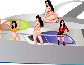 Nro 12 kilpailuun Boat illustration with girls in bikinis käyttäjältä Tarikulislam007