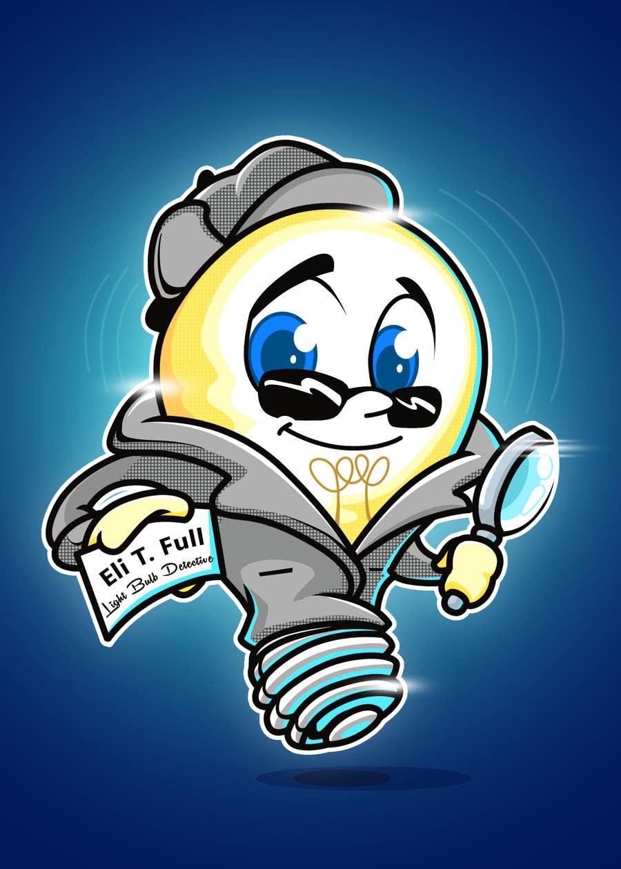 Proposition n°15 du concours                                                 Cartoon Character of a "Light Bulb Detective"
                                            