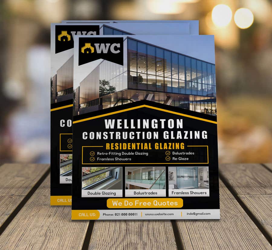 Participación en el concurso Nro.81 para                                                 design a flyer for wellington construction glazing
                                            