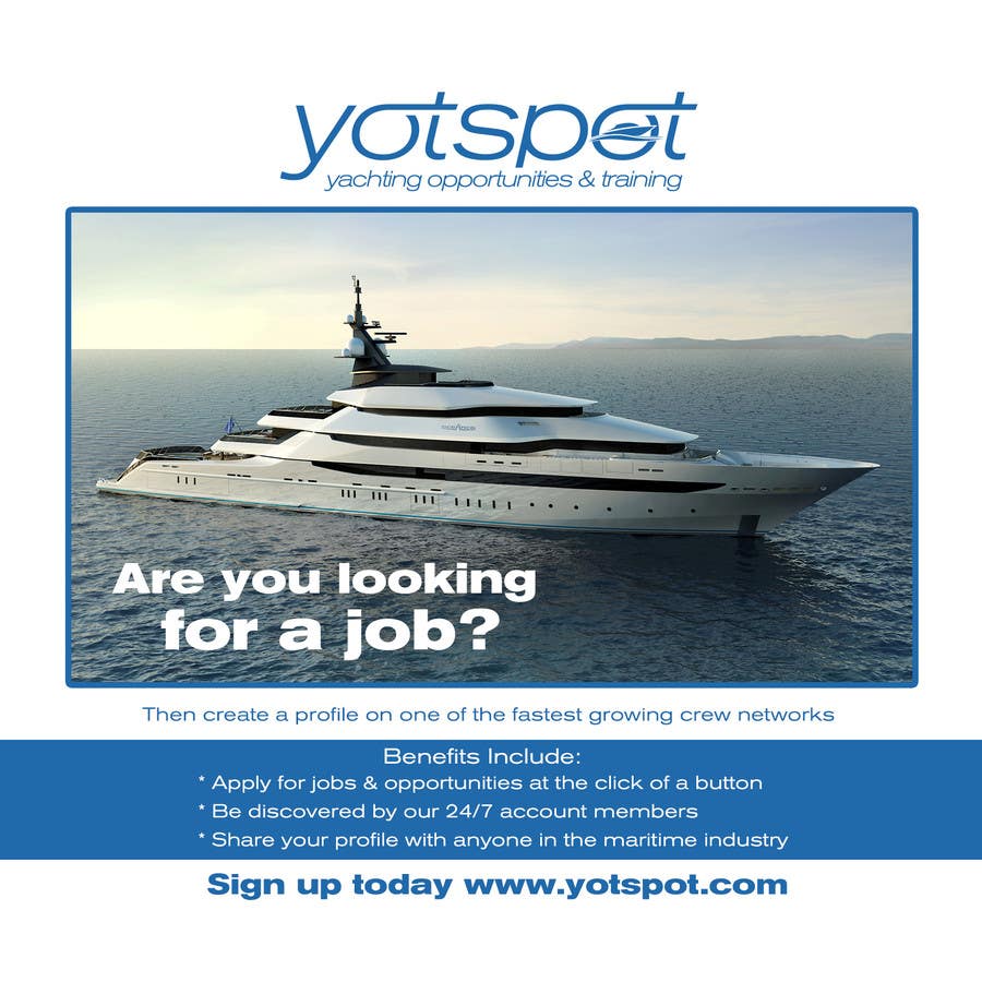 Proposition n°9 du concours                                                 Design a Flyer for Yotspot (a superyacht recruitment company)
                                            