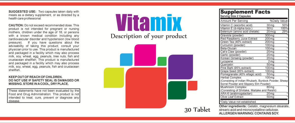 Konkurrenceindlæg #42 for                                                 Creating Vitamin Bottle Labels - Will pick 10 Winners
                                            