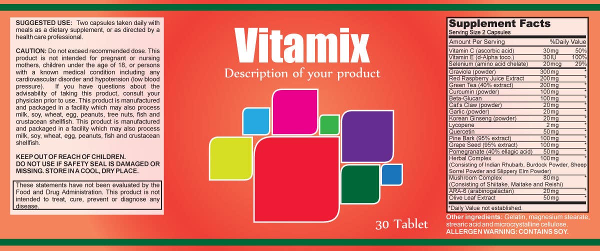 Inscrição nº 45 do Concurso para                                                 Creating Vitamin Bottle Labels - Will pick 10 Winners
                                            