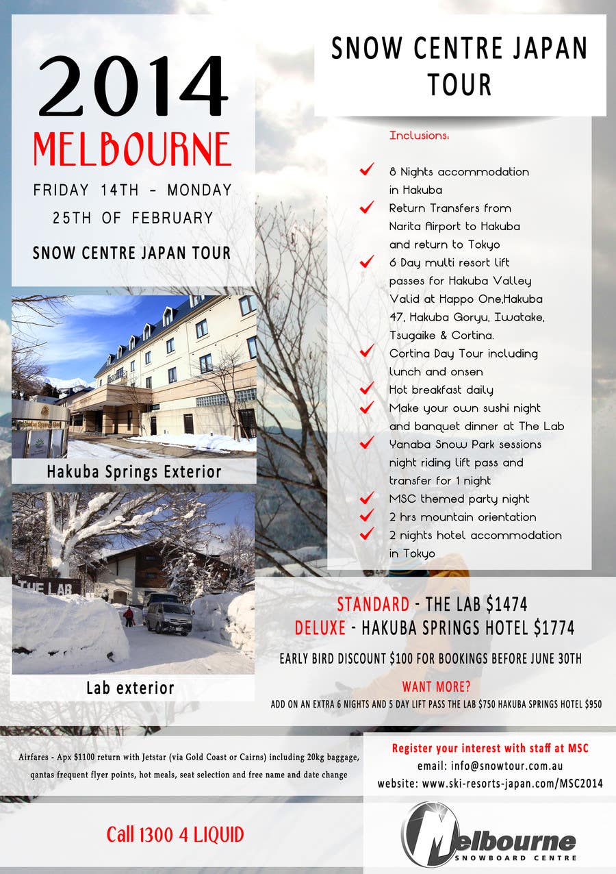 Penyertaan Peraduan #22 untuk                                                 Design a Flyer for Company Snow Tour
                                            