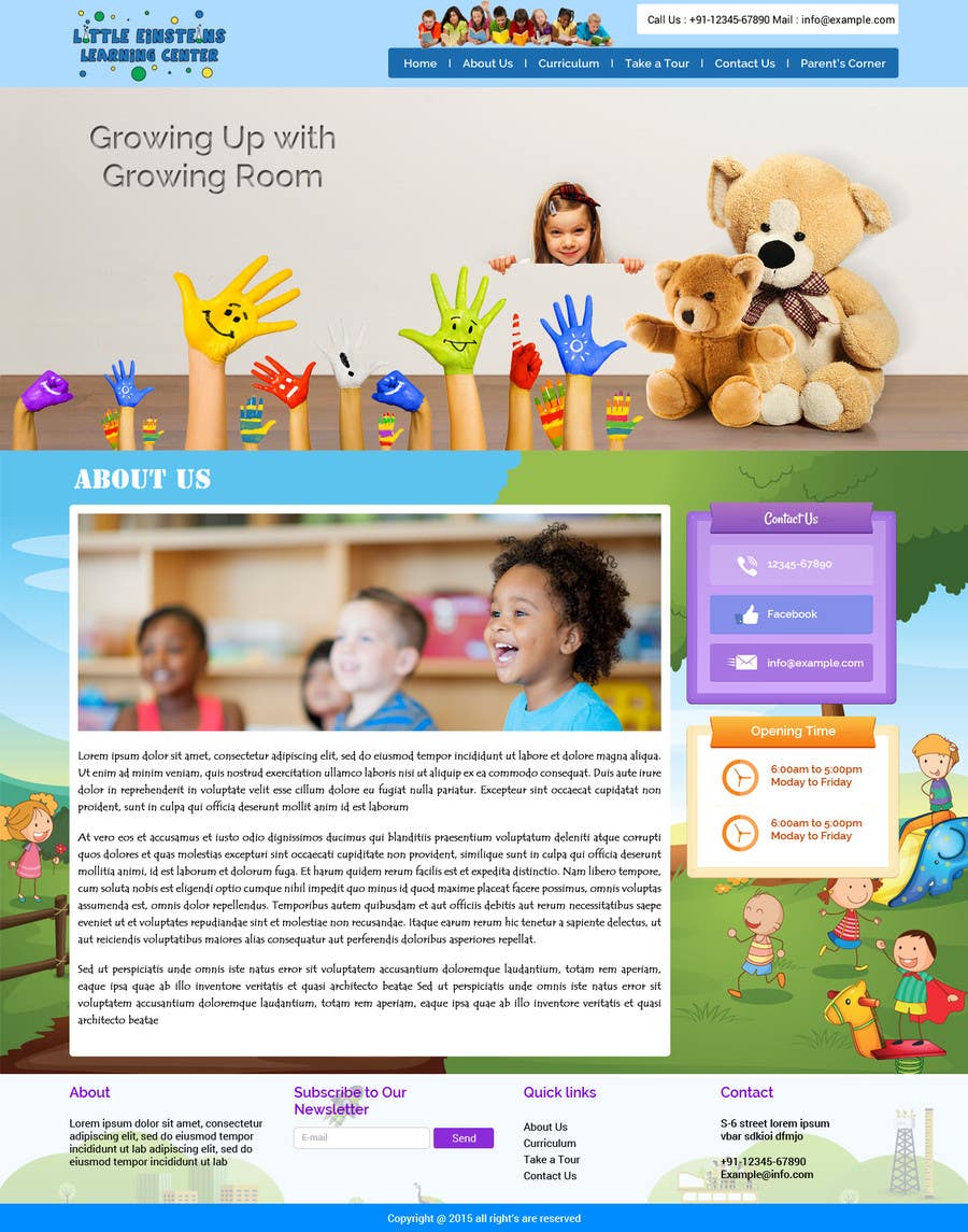 Inscrição nº 13 do Concurso para                                                 Design a Website Mockup for Little Einstein's Learning Center (Daycare)
                                            