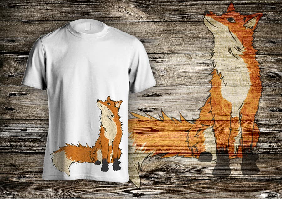 Kilpailutyö #21 kilpailussa                                                 Design a t-shirt with a fox featured on it
                                            