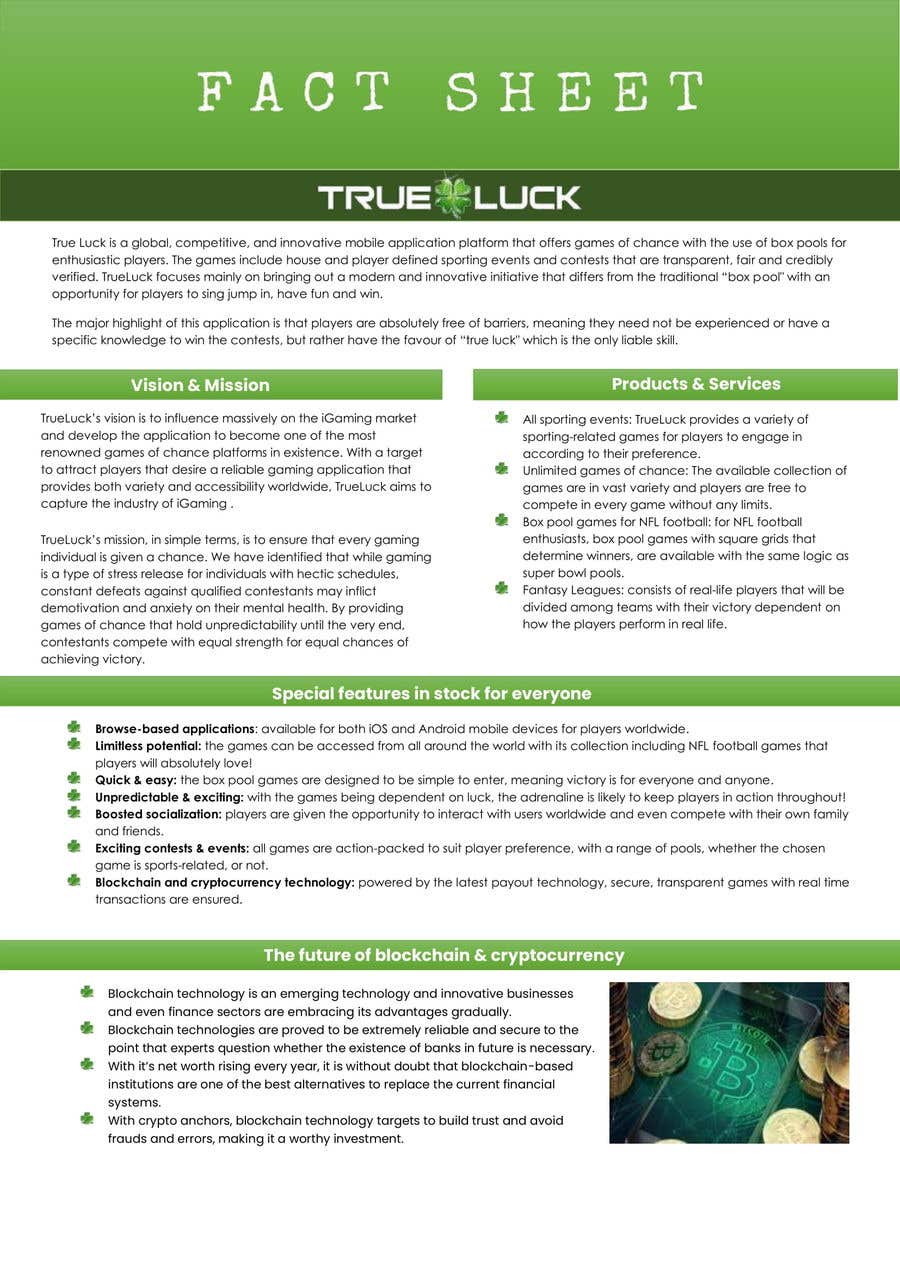 
                                                                                                            Konkurrenceindlæg #                                        50
                                     for                                         True Luck Fact Sheet
                                    