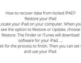 tasali1033 tarafından unlock iPad/retrive data from hard disk of the locked iPad için no 6