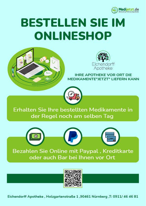 
                                                                                                                        Bài tham dự cuộc thi #                                            25
                                         cho                                             Builda flyer for a pharmacy onlineshop with the option to pay by credit card or PayPal and have it delivered on the same day.
                                        