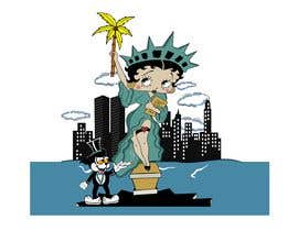 #44 untuk Please RE-DRAW the example “BETTY BOOP LIBERTY NEW YORK” image using Adobe Illustrator or Photoshop. oleh gplayone