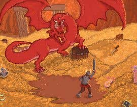 #46 untuk Pixel art of a warrior facing a dragon. oleh taizodibuja