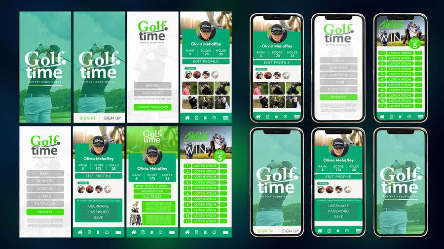 Proposition n°4 du concours                                                 Golf app new design
                                            
