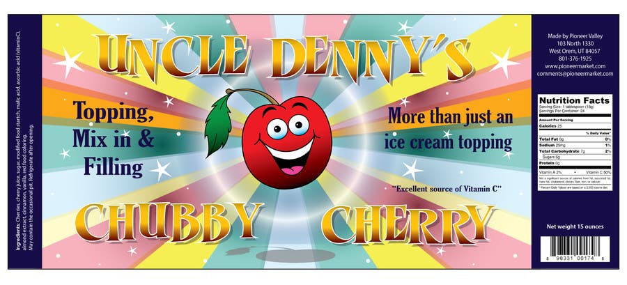 Kilpailutyö #33 kilpailussa                                                 Chubby Cherry label re-design
                                            