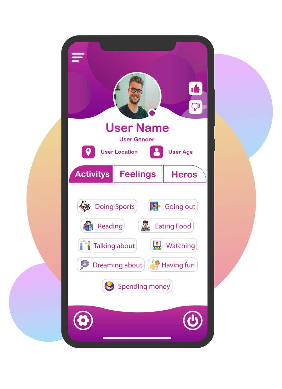 
                                                                                                                        Contest Entry #                                            49
                                         for                                             Design a 1 mobile profile  page for social personal feedback app
                                        