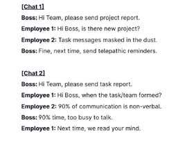 Nro 34 kilpailuun Create chat messages which make my boss mad käyttäjältä DexterPang