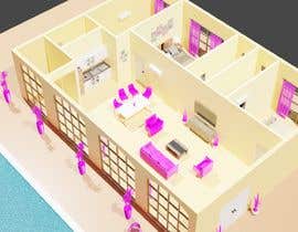 omeroztora1 tarafından 3d interior design of a farmhouse having 3 bedrooms with attached bathrooms için no 28