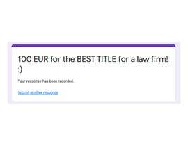 #8 for 100 EUR FOR THE BEST TITLE FOR A LAW FIRM by StoimenT