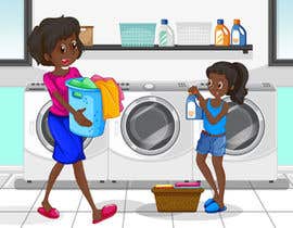 #5 para Sketch a parent child laundry scene de panjamon