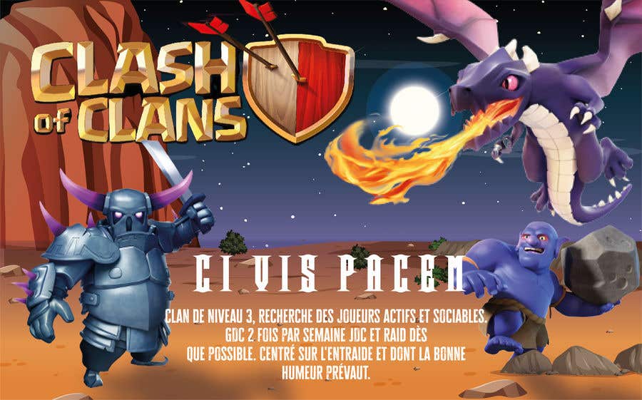 
                                                                                                                        Konkurrenceindlæg #                                            28
                                         for                                             bannière de présentation de clan pour le jeu mobile clash of clans
                                        