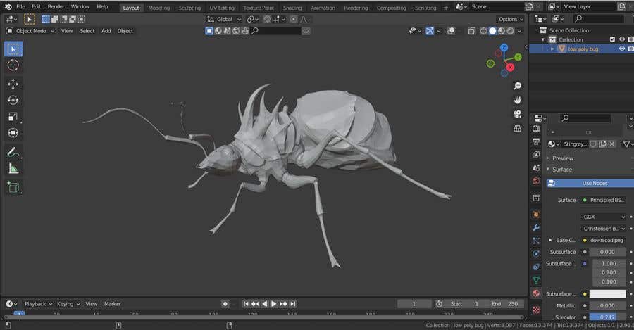 
                                                                                                                        Конкурсная заявка №                                            13
                                         для                                             Create a low-poly 3D bug using Blender
                                        