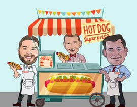 #60 for Caricature of 3 people working a NY hot dog stand av panjamon