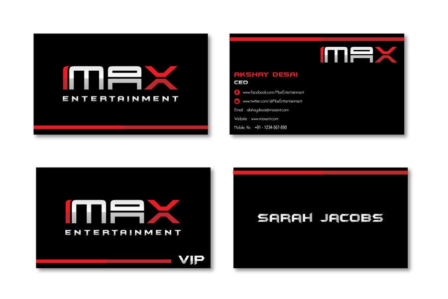Penyertaan Peraduan #207 untuk                                                 Design a Logo and Business Cards for Max Entertainment
                                            