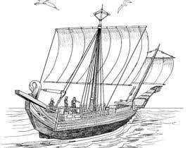 #53 для Black and white drawing or sketch of sailing ship on sea от simonayudante
