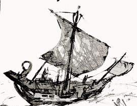 #58 для Black and white drawing or sketch of sailing ship on sea от kolovrat507
