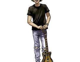 #182 untuk Guitarist Rocker Caricature/Cartoon for Merchandise oleh fabianmarchal