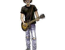 #193 untuk Guitarist Rocker Caricature/Cartoon for Merchandise oleh fabianmarchal