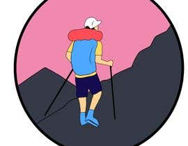 Nro 49 kilpailuun Artwork for badge. Cartoon style person hiking on a hill käyttäjältä Eben98