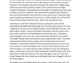 Nro 16 kilpailuun Write a short story related to the fall of the Knights Templar käyttäjältä shruti60085