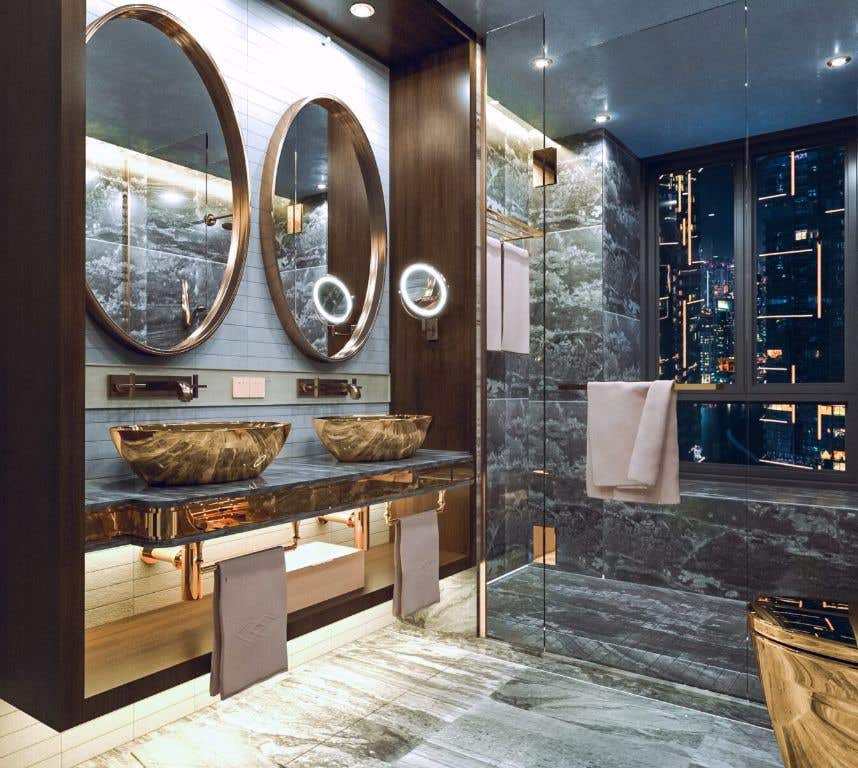 Конкурсная заявка №3 для                                                 Interior design 3D render of bathrooms
                                            