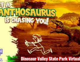 #45 untuk Dinosaur chasing man Facebook ad Banner Medal 50k Trail Run oleh parvez2