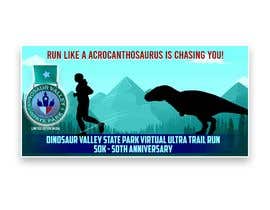 Nro 4 kilpailuun Dinosaur chasing man Facebook ad Banner Medal 50k Trail Run käyttäjältä JunrayFreelancer