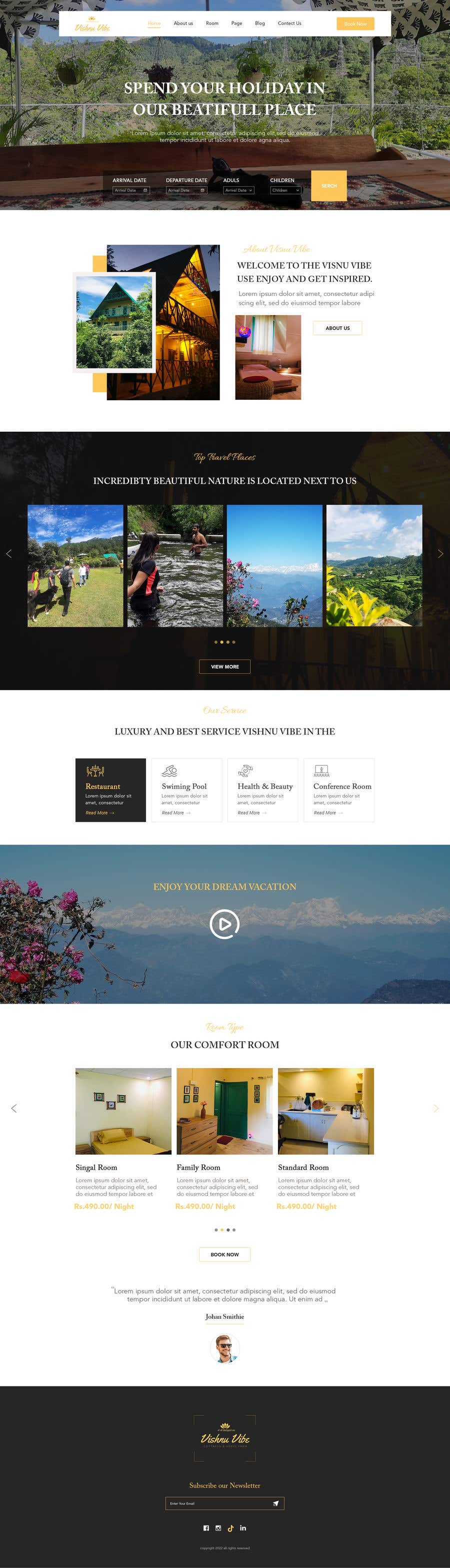 Bài tham dự cuộc thi #34 cho                                                 Website design 5 pages + short Video + basic graphic optimization for a luxury Homestay - Resort website
                                            