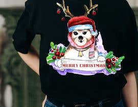 Nro 25 kilpailuun Design a Tshirt with dog along with word Merry Christmas käyttäjältä shaikchandini583