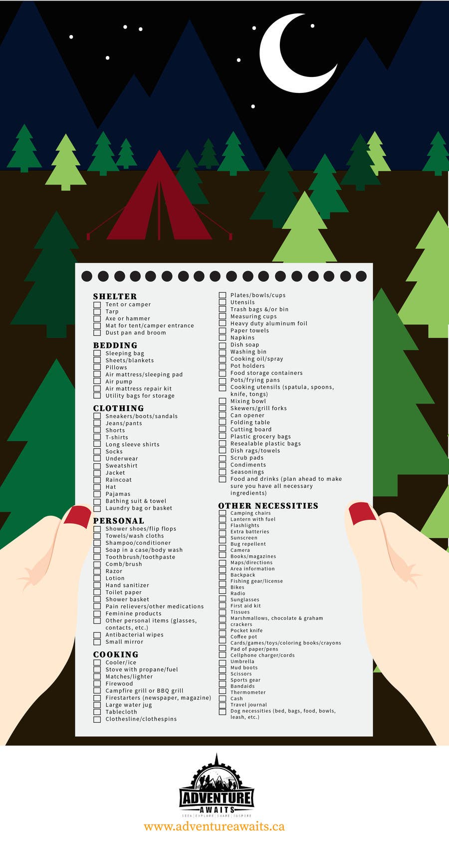 Kilpailutyö #2 kilpailussa                                                 Design a Flyer for a Camping Checklist
                                            