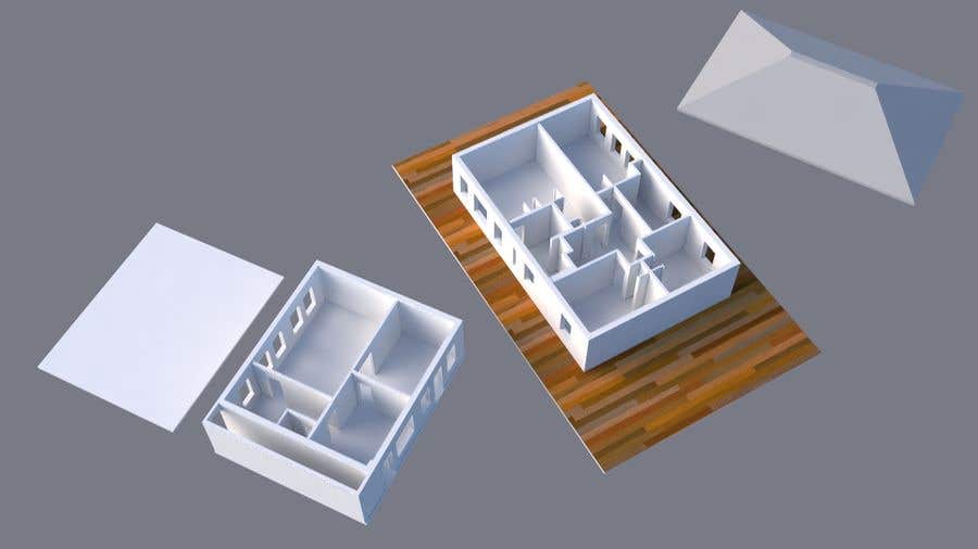 Intrarea #38 pentru concursul „                                                Create a 3D model (.stl) of this house for 3D printing
                                            ”