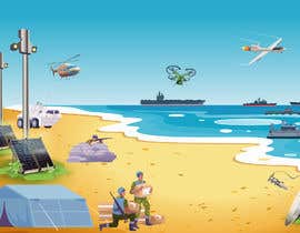 #9 cho Concept drawing, illustration of a future tech coastal border security scene bởi panjamon