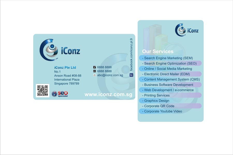 Intrarea #11 pentru concursul „                                                Design some Business Cards for iConz Pte Ltd
                                            ”