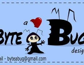 a bite big font design with a girl and a heart