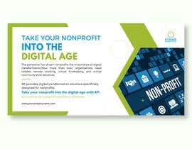 a brochure template for a digital age campaign with a blue and green diagonal design