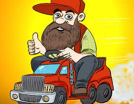 #53 для Illustration of an adult man on a kiddy ride american truck от wordofhonor