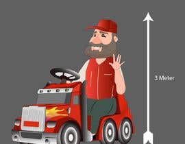 Nro 55 kilpailuun Illustration of an adult man on a kiddy ride american truck käyttäjältä MojooKhan