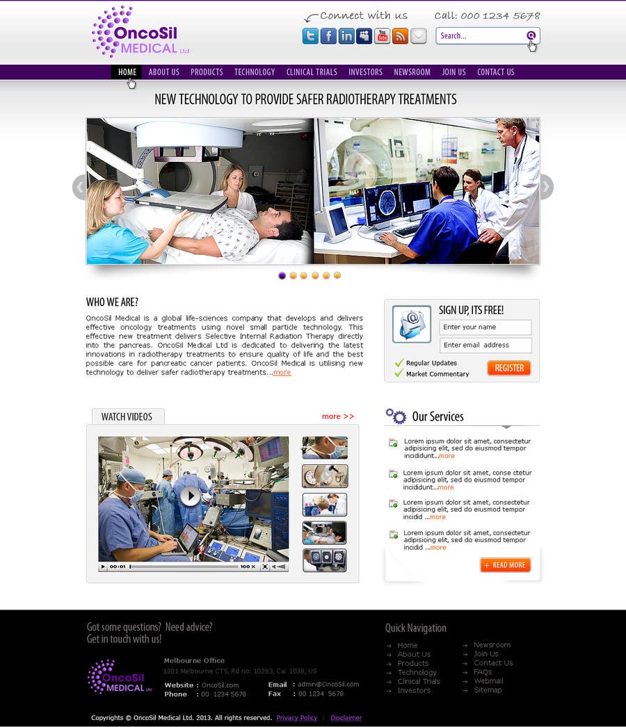 Konkurrenceindlæg #49 for                                                 Design a Website Mockup for OncoSil Medical Ltd
                                            
