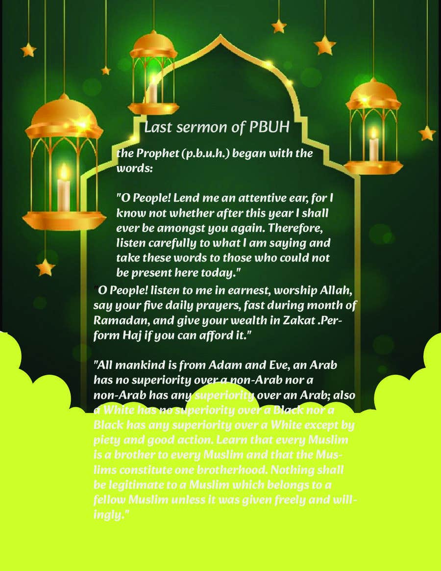 Intrarea #33 pentru concursul „                                                Design for Farewell Sermon of Prophet Muhammad
                                            ”
