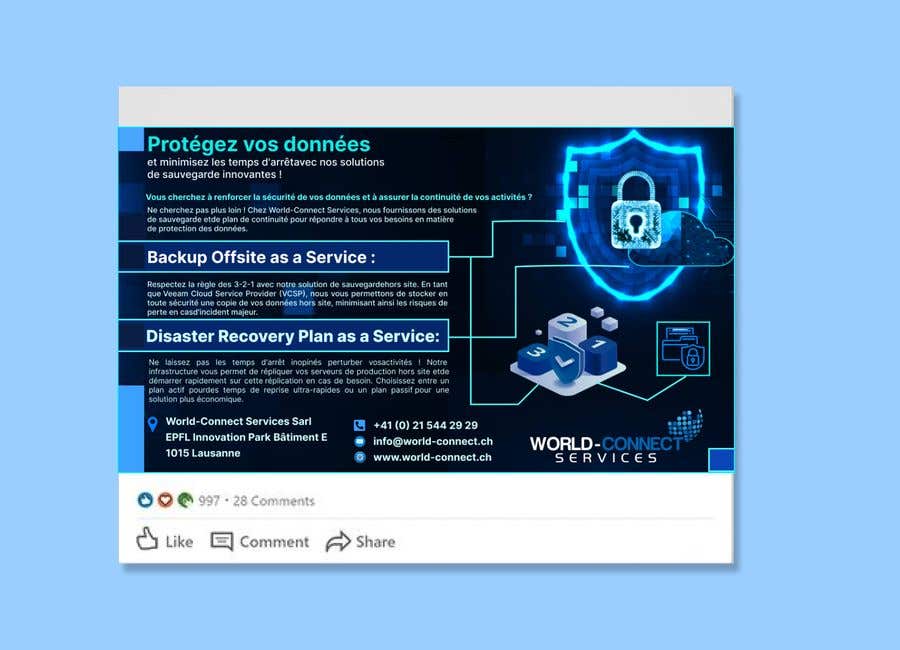 Proposition n°60 du concours                                                 Creation of an image to illustrate a LinkedIn post about backup and data recovery solutions
                                            