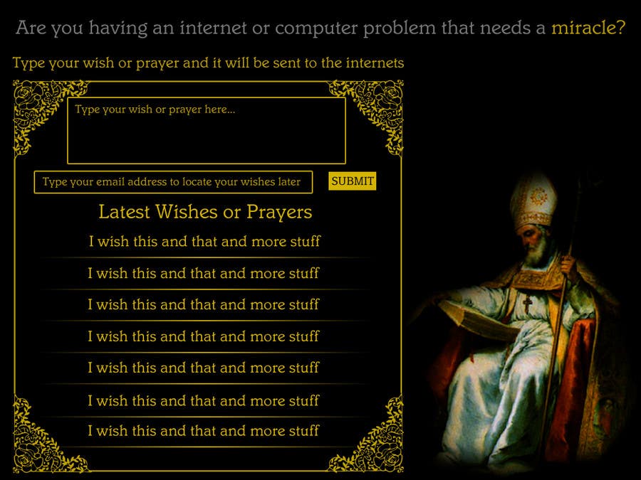 Intrarea #6 pentru concursul „                                                Graphic Design for One page web site for the Saint Of the Internet: St. Isidore of Seville
                                            ”